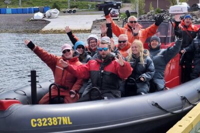 3 Hour Ocean Safari by Zodiac Boat -Whales & Icebergs seasonally - UNESCO Discovery Geopark stop: fossils, Precambrian rocks, and Fort Point cannons