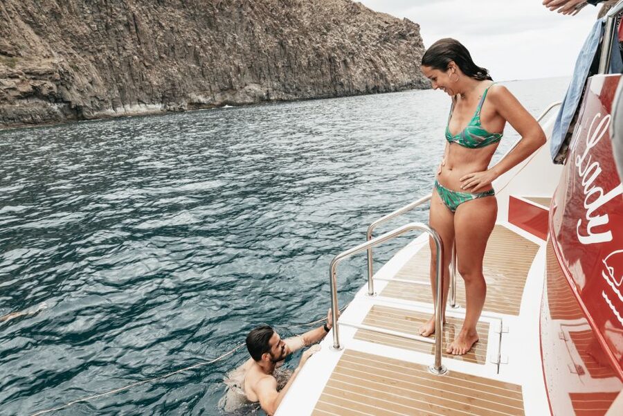 Tenerife: Eco-Yacht Whale and Dolphin Watching and Swimming - The famous Cave of Love stop: where watching gets memorable